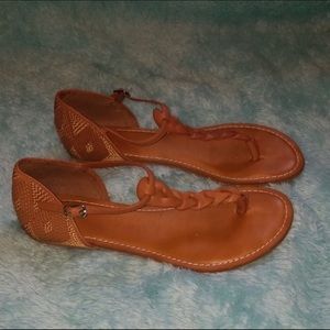 Lands End Camel-Colored Sandals